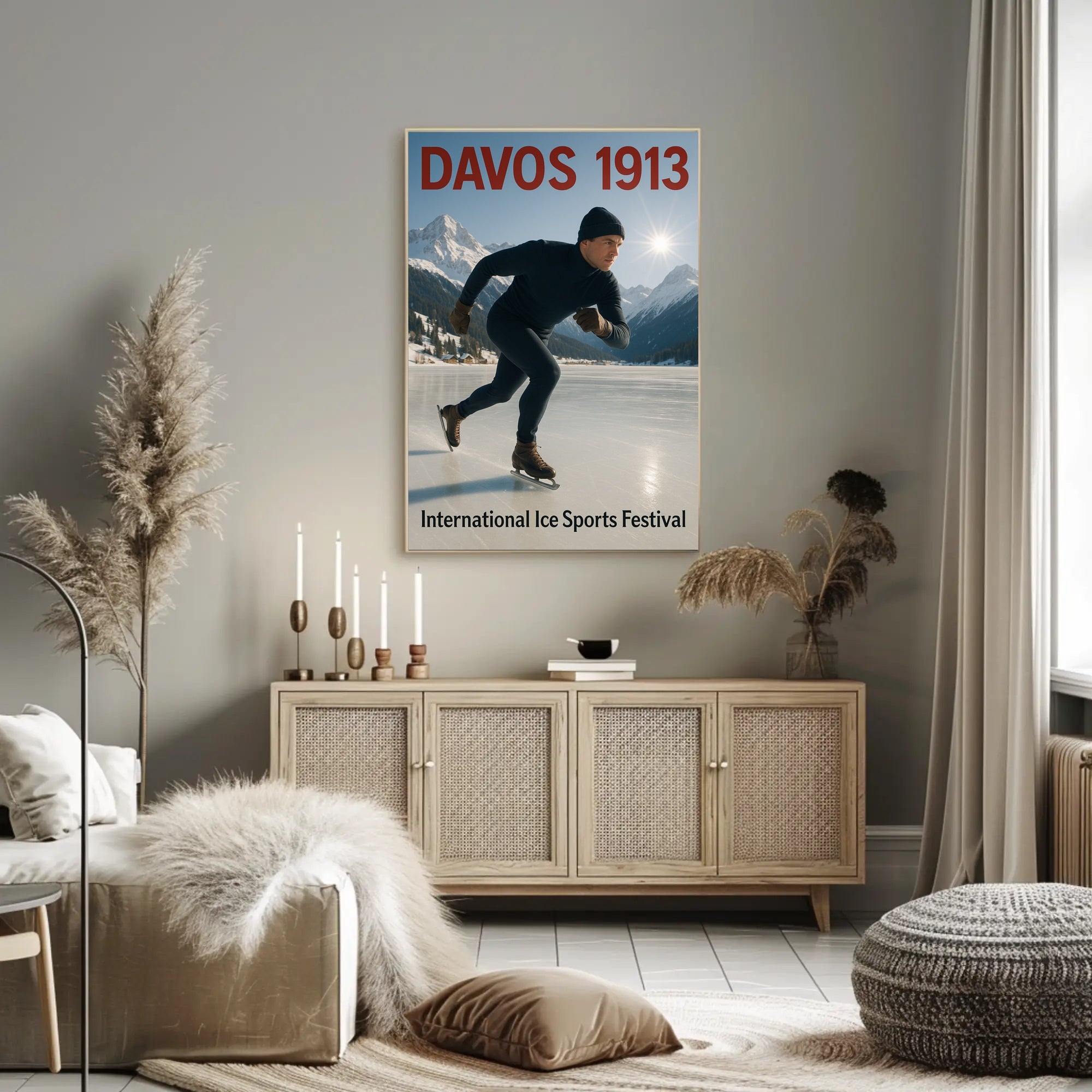 Davos 1913 Ice Sports Festival Poster PosterGoat