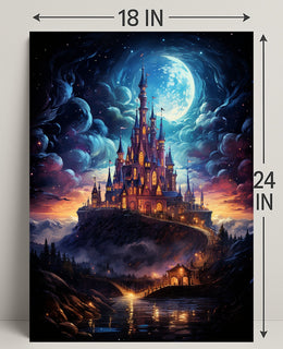 Enchanted Moonlit Castle Poster