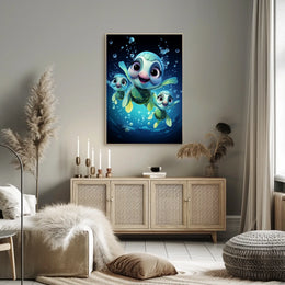Underwater Adventure: Playful Sea Turtles Poster