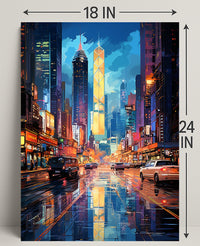 Neon Cityscape Poster
