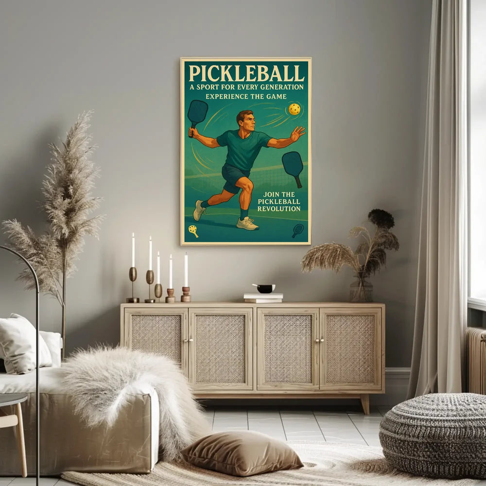 Pickleball Revolution Vintage Sports Poster PosterGoat