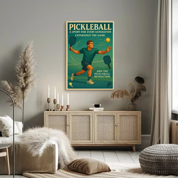 Pickleball Revolution Vintage Sports Poster PosterGoat