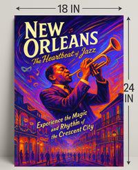 New Orleans The Heartbeat of Jazz Poster PosterGoat