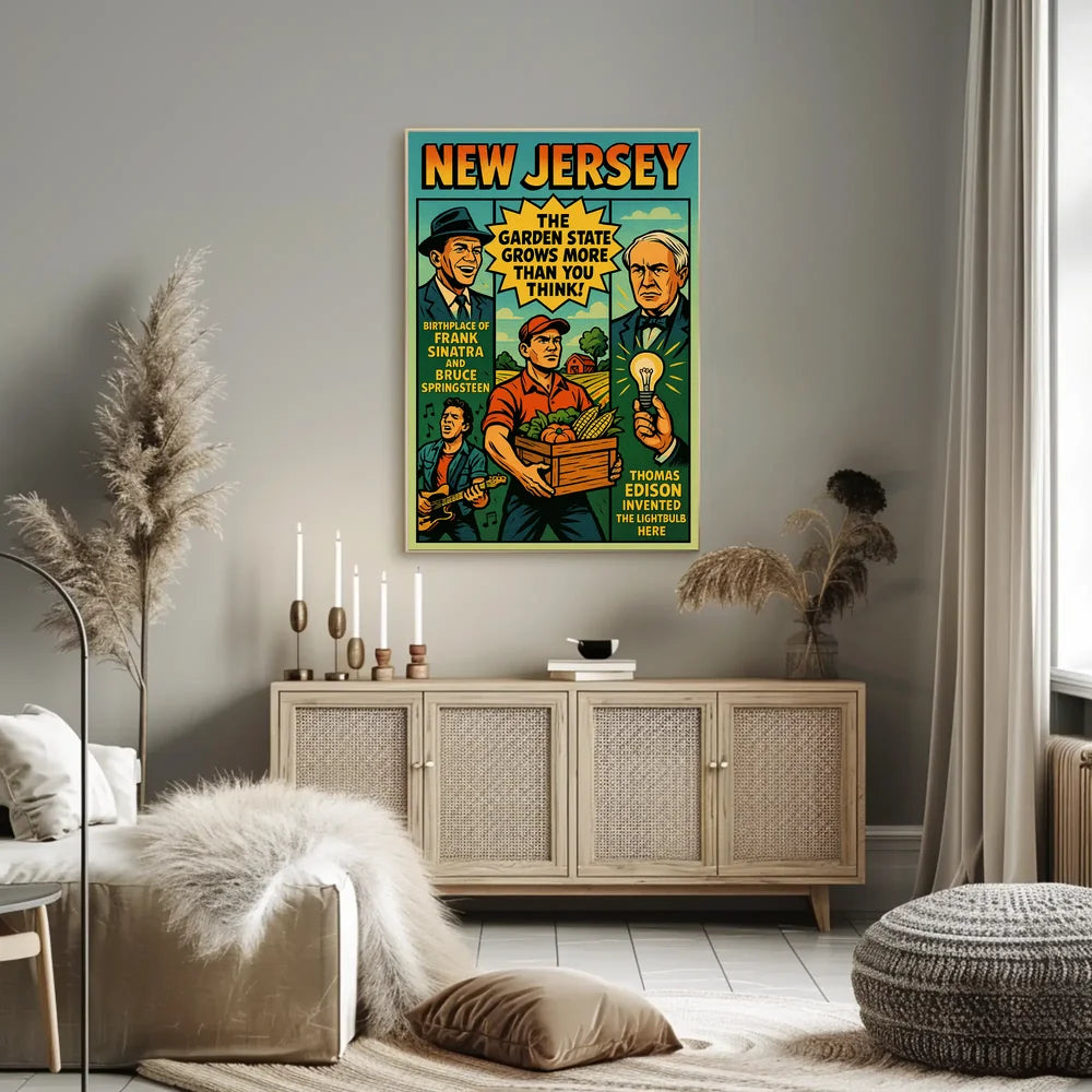 New Jersey Heritage Vintage Americana Cultural or Heritage Poster PosterGoat