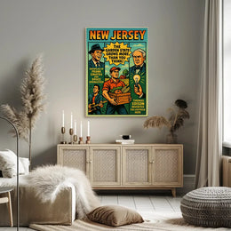 New Jersey Heritage Vintage Americana Cultural or Heritage Poster PosterGoat