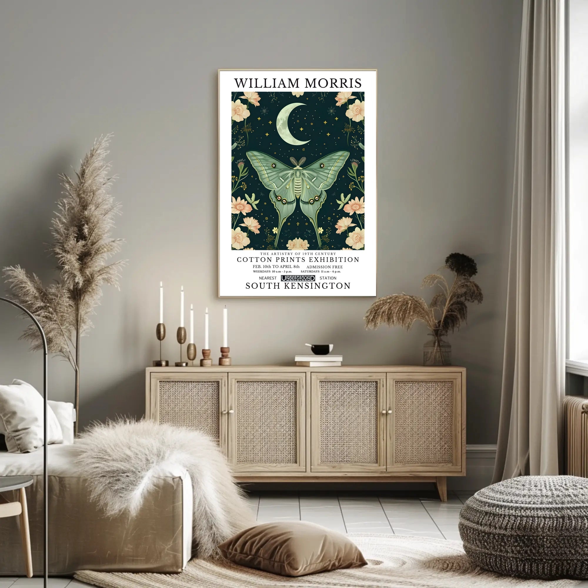 William Morris Cotton Prints Exhibition Poster