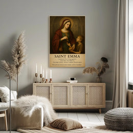 Saint Emma: Compassionate Icon of Charity in Heritage Poster
