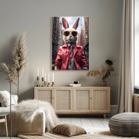 Stylish Rabbit In The City Poster