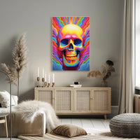Vivid Skull Illusion Poster PosterGoat