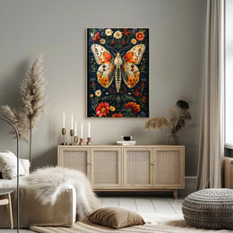 Vibrant Butterfly and Botanicals Artistic Poster