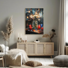 Glowing Sparkler Bouquet Mason Jar Centerpiece Poster