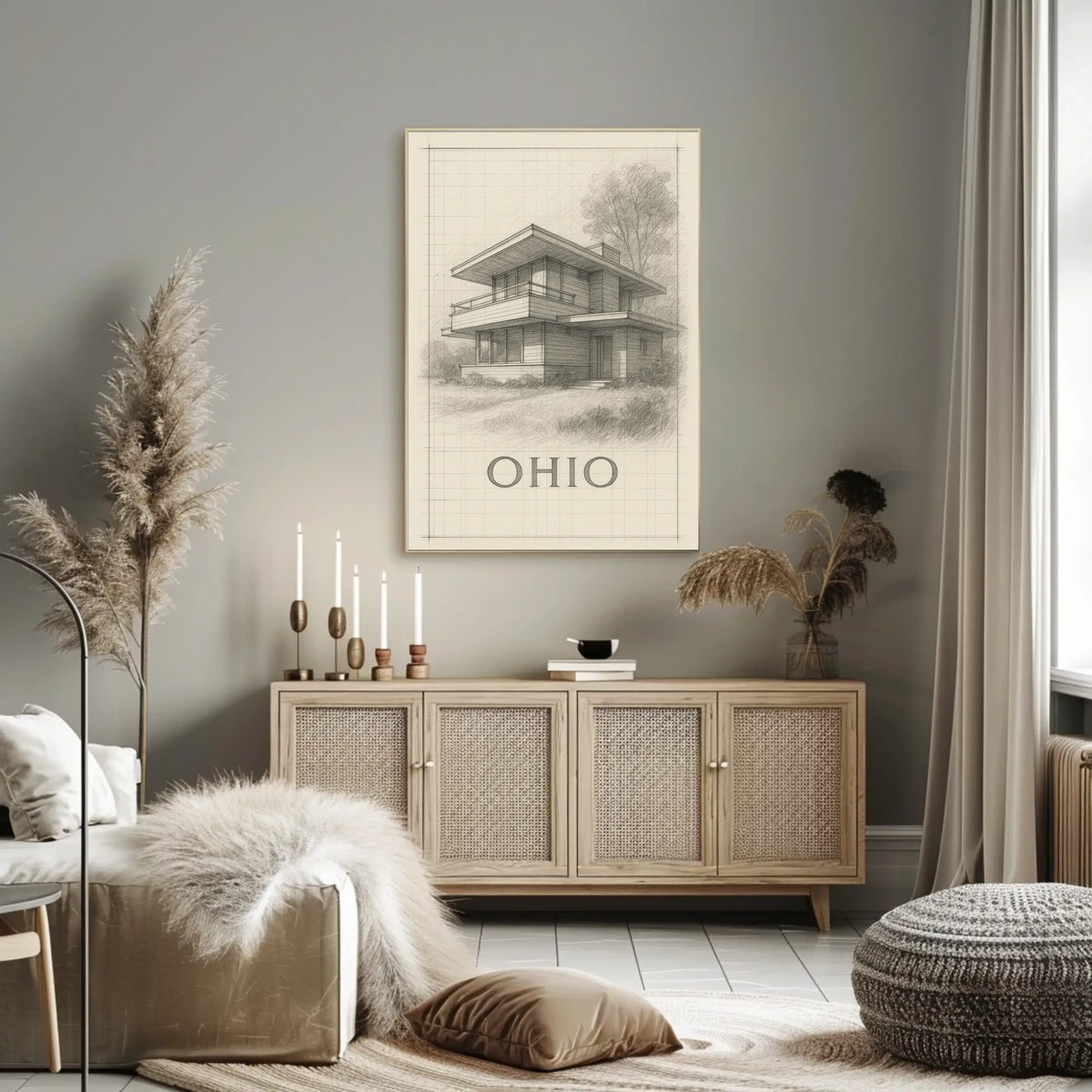 Ohio Architectural Sketch Poster