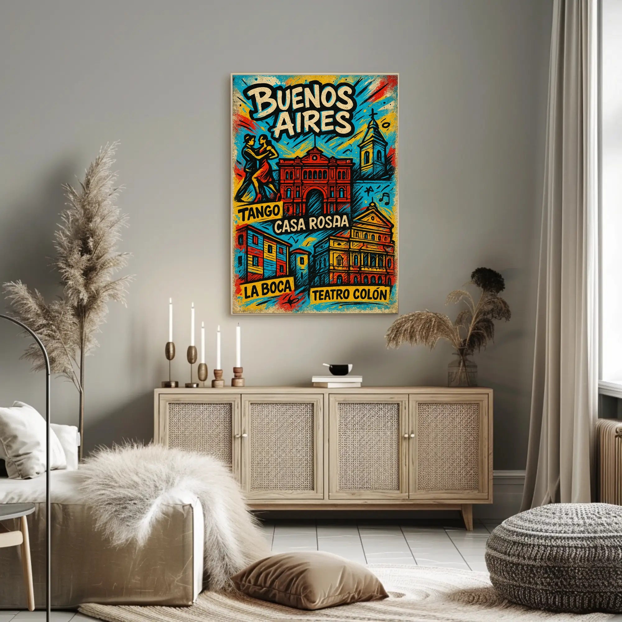 Buenos Aires Highlights Vintage Poster Print PosterGoat