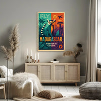 Explore Madagascar Vibrant Lemur Adventure Travel Poster PosterGoat