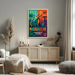 Explore Madagascar Vibrant Lemur Adventure Travel Poster PosterGoat