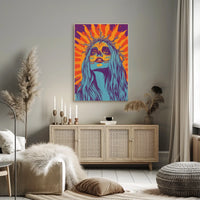 Day of the Dead Woman Psychedelic Bold Vibrant Poster
