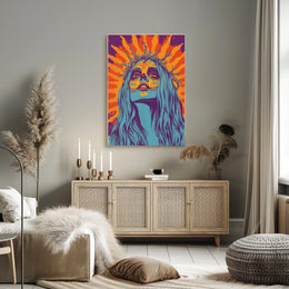 Day of the Dead Woman Psychedelic Bold Vibrant Poster