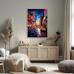 Neon Cityscape Poster