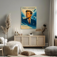 John F. Kennedy Inspirational Vintage Art Poster
