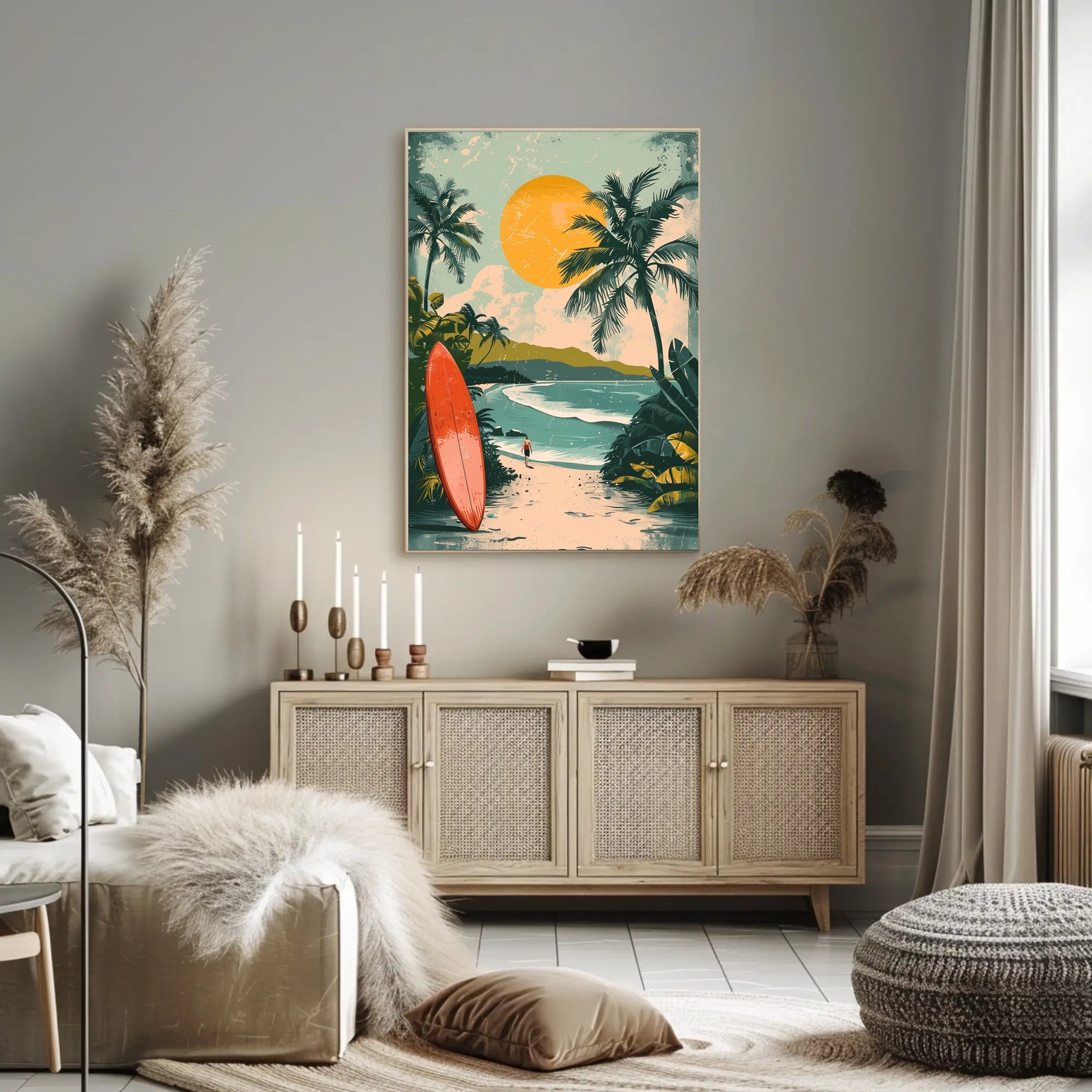 Whimsical Panda Relaxing on Watermelon Poster Art PosterGoat