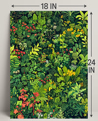 Lush Botanical Illustration Poster for Nature Lovers
