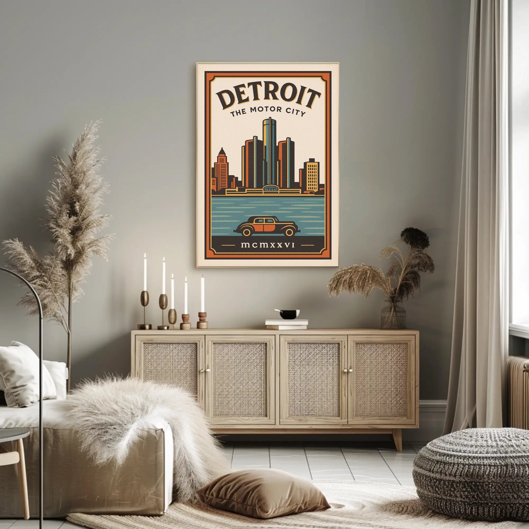 Detroit The Motor City Poster PosterGoat