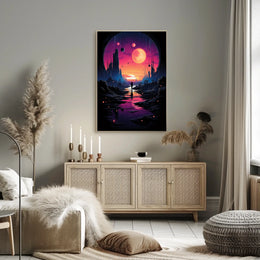 Celestial Fantasy Realm Surreal Art Poster