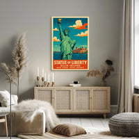 Statue Of Liberty And Ellis Island Poster