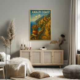 Amalfi Coast Poster Wall Art Scenic Coastal Decor Print