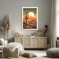 Saguaro National Park Desert Sunset Poster Print