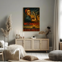 Empowering WWII Woman Illustration for Propaganda Poster