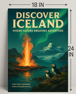 Discover Iceland Adventure Poster Art Print PosterGoat