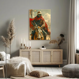 Futuristic Dystopian Horse Rider Poster Art Print PosterGoat
