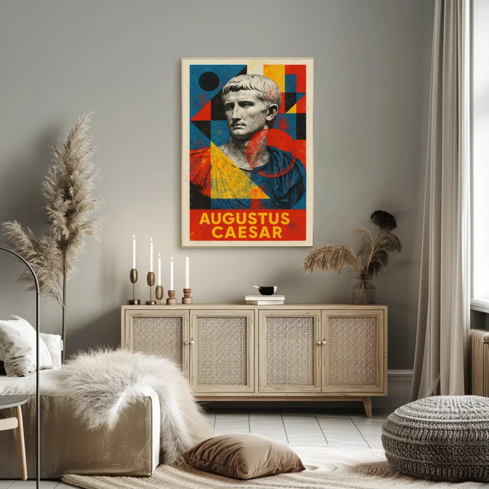 Augustus Caesar Bust Geometric Abstract Artistic Wall Poster