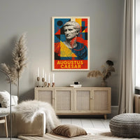 Augustus Caesar Bust Geometric Abstract Artistic Wall Poster