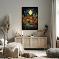 European Charm in Old-World Cityscape Fantasy Travel Poster