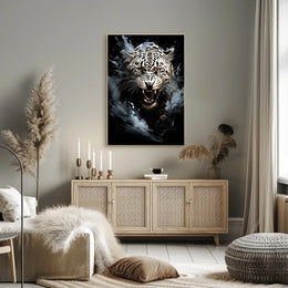 Leopard Roar: Bold Wildlife Art Poster Print