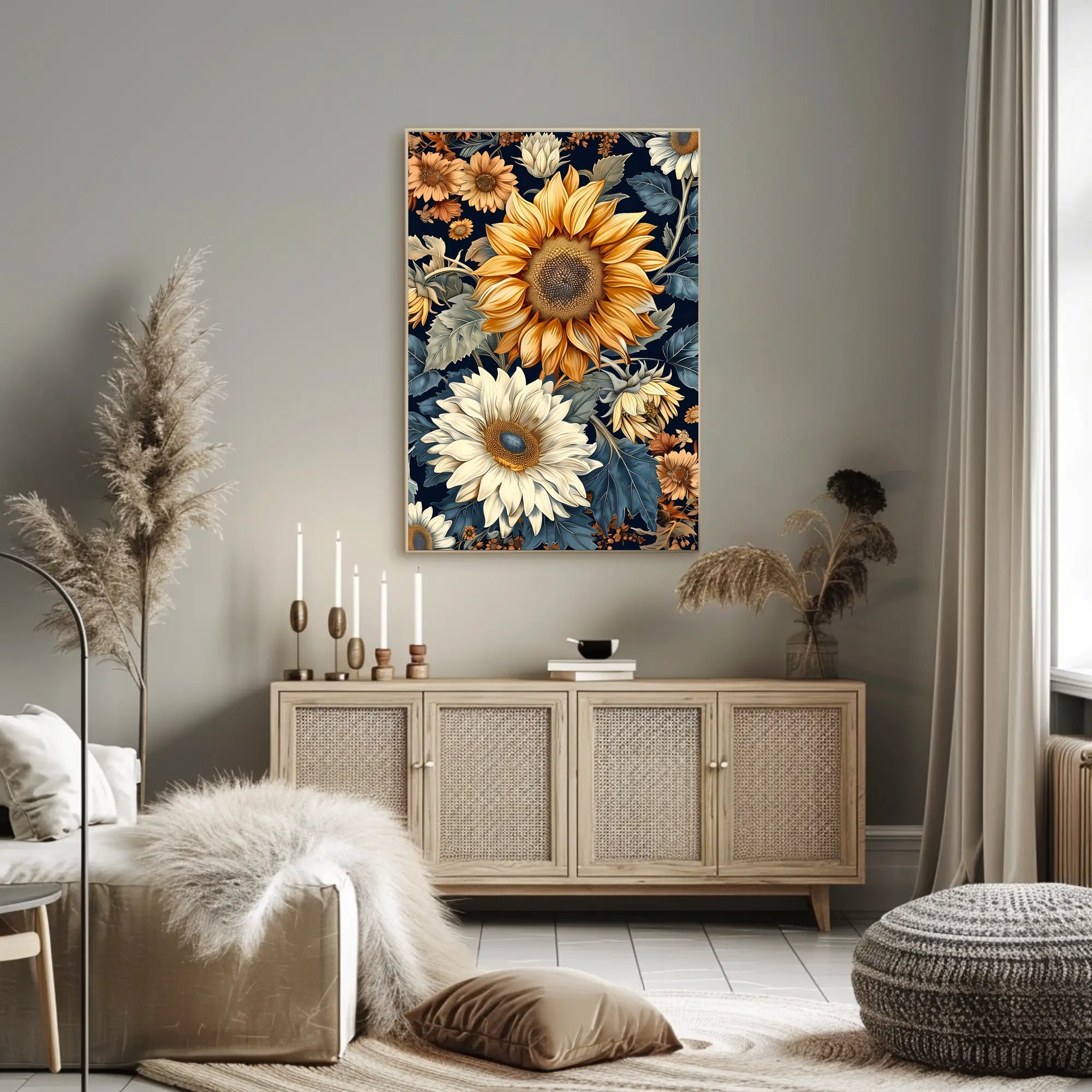 Sunflower Sunshine Vibes: Abstract or Artistic Poster