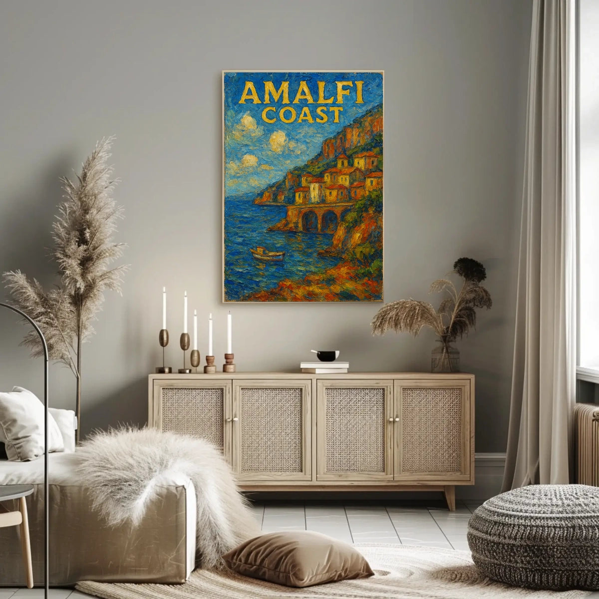 Amalfi Coast Poster Wall Art 18x24 Travel Gift Print