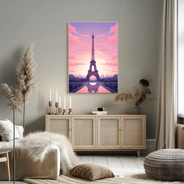 Eiffel Tower Sunset Travel Poster