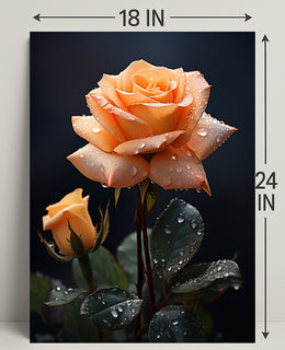 Dew-Kissed Rose Poster PosterGoat