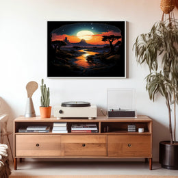 Desert Moonlit Journey Poster