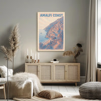 Amalfi Coast Poster 18x24 Coastal Wall Art Home Decor