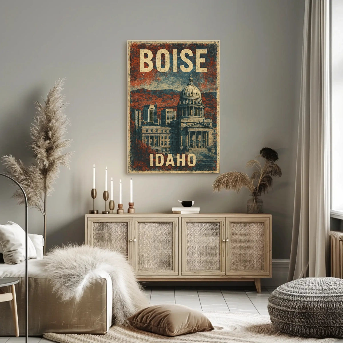 Boise Skyline Minimalist Travel Poster