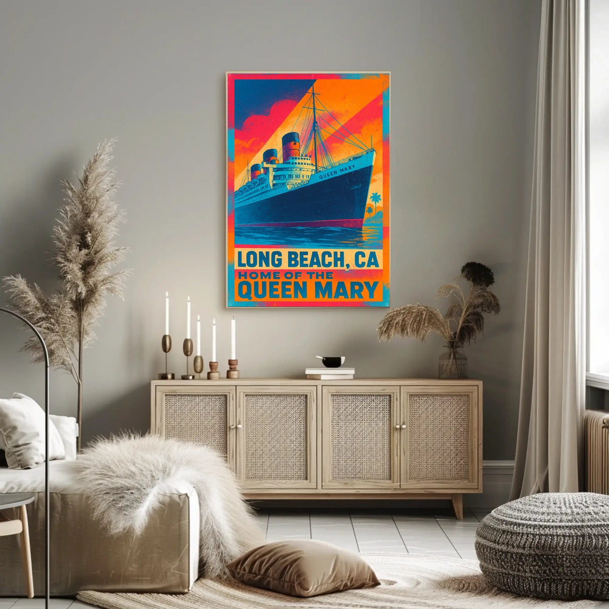 Long Beach, CA Home of the Queen Mary Poster