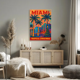 Miami Tropical Christmas Poster