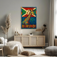 Burundi Giraffe Mosaic Poster