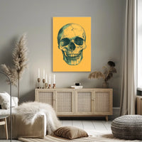 Human Skull Mortality Decay Illustration Poster