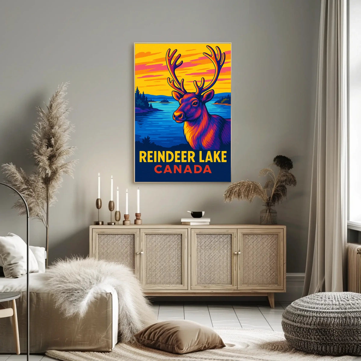 Reindeer Lake Canada Poster