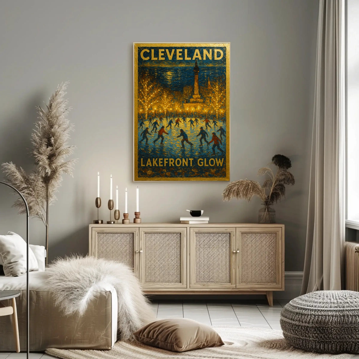 Cleveland Lakefront Glow Poster